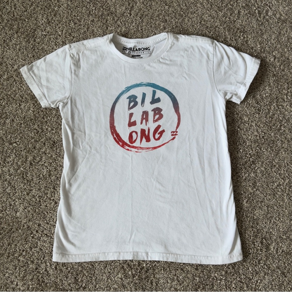 Billabong Boys white short sleeve graphic T-Shirt tee size 7 / XL